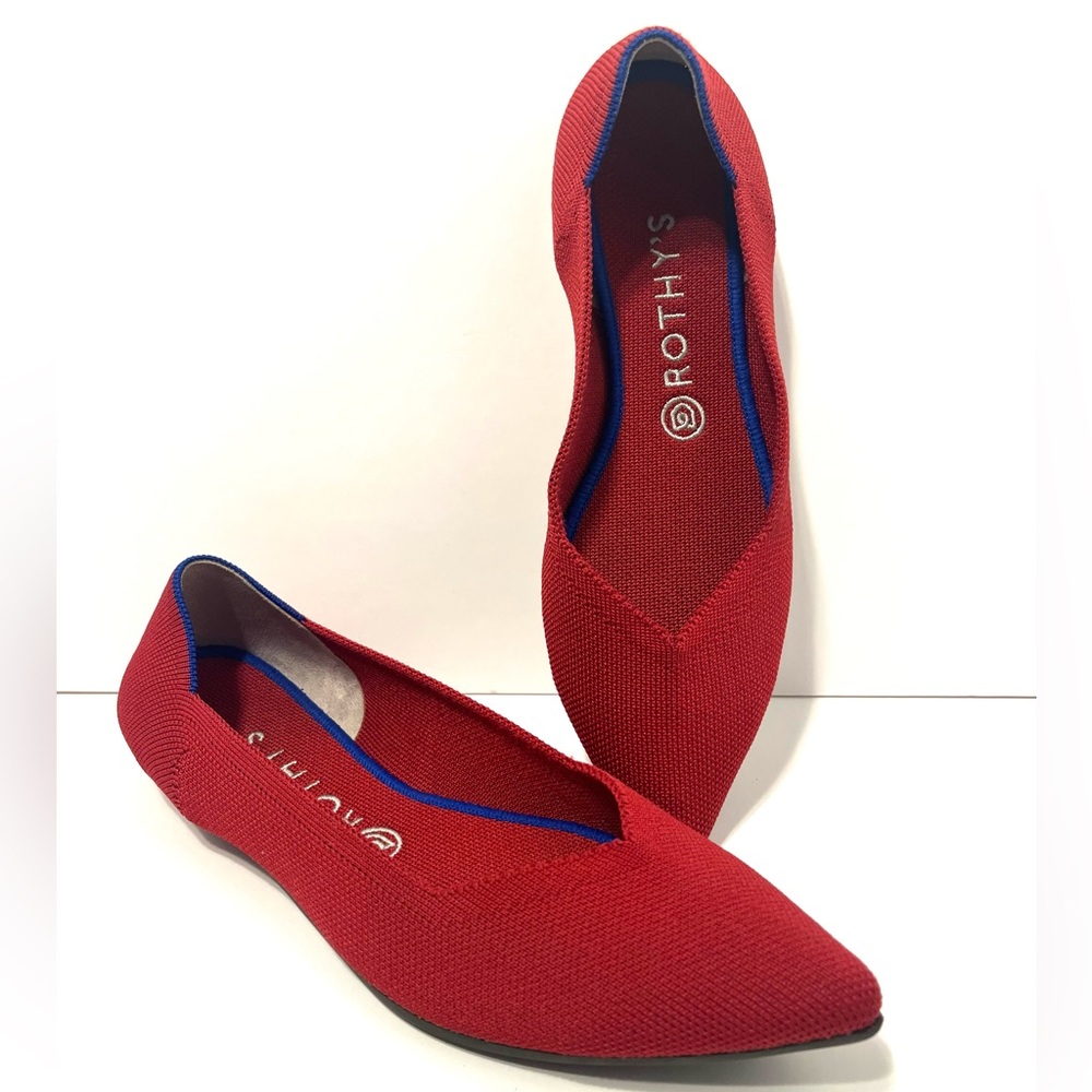 ROTHY'S  Pointy Toe Red Slip On Flats 9.5